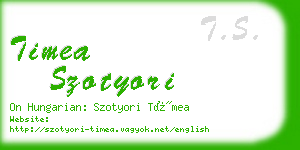 timea szotyori business card